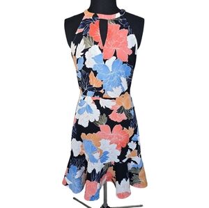 London Times Multicolor Floral Mini Dress Size 6P Wedding Guest Party Cocktail